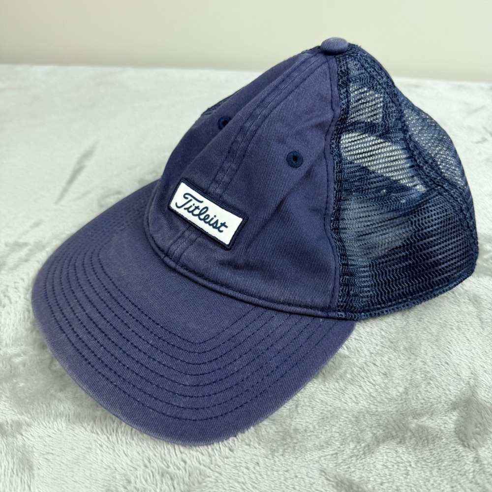 Titleist Mens Old Natchez 1882 Mesh Trucker Hat Navy Blue Golf Cap Adjustable